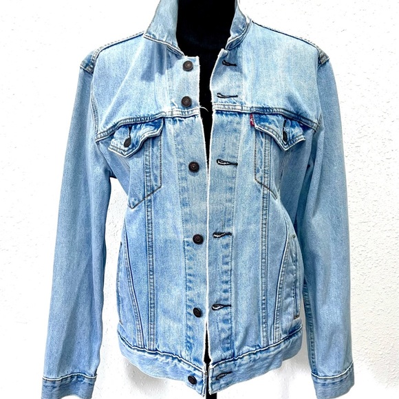 Levi's Blue Jean Jacket Classic Denim personalized  Medium - Picture 4 of 9